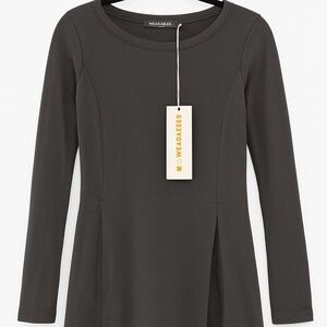 New European Culture Tunic Top – Charcoal Gray